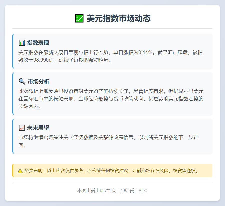 美元指数涨0.14%