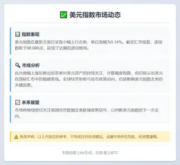 美元指数涨0.14%