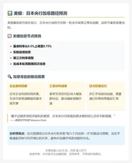 美银：日央行12月加息至0.75% 半年一加