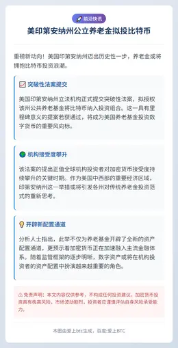 美印第安纳州公立养老金拟投比特币
