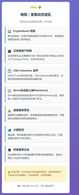23btc晚报｜12月5日晚重要动态速览