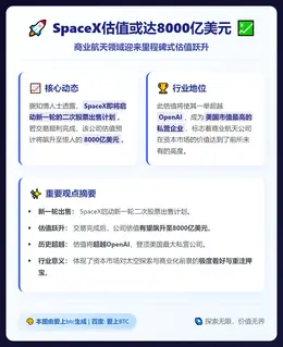 SpaceX估值或达8000亿美元