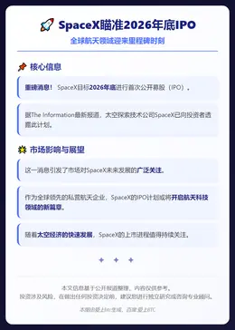 SpaceX瞄准2026年底IPO