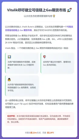 Vitalik呼吁建立可信链上Gas期货市场