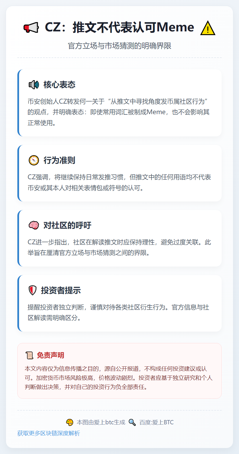 CZ：推文不代表认可Meme