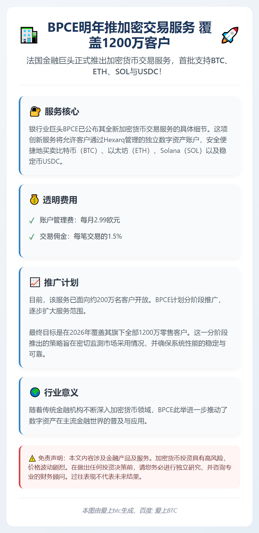 BPCE明年推加密交易服务 覆盖1200万客户