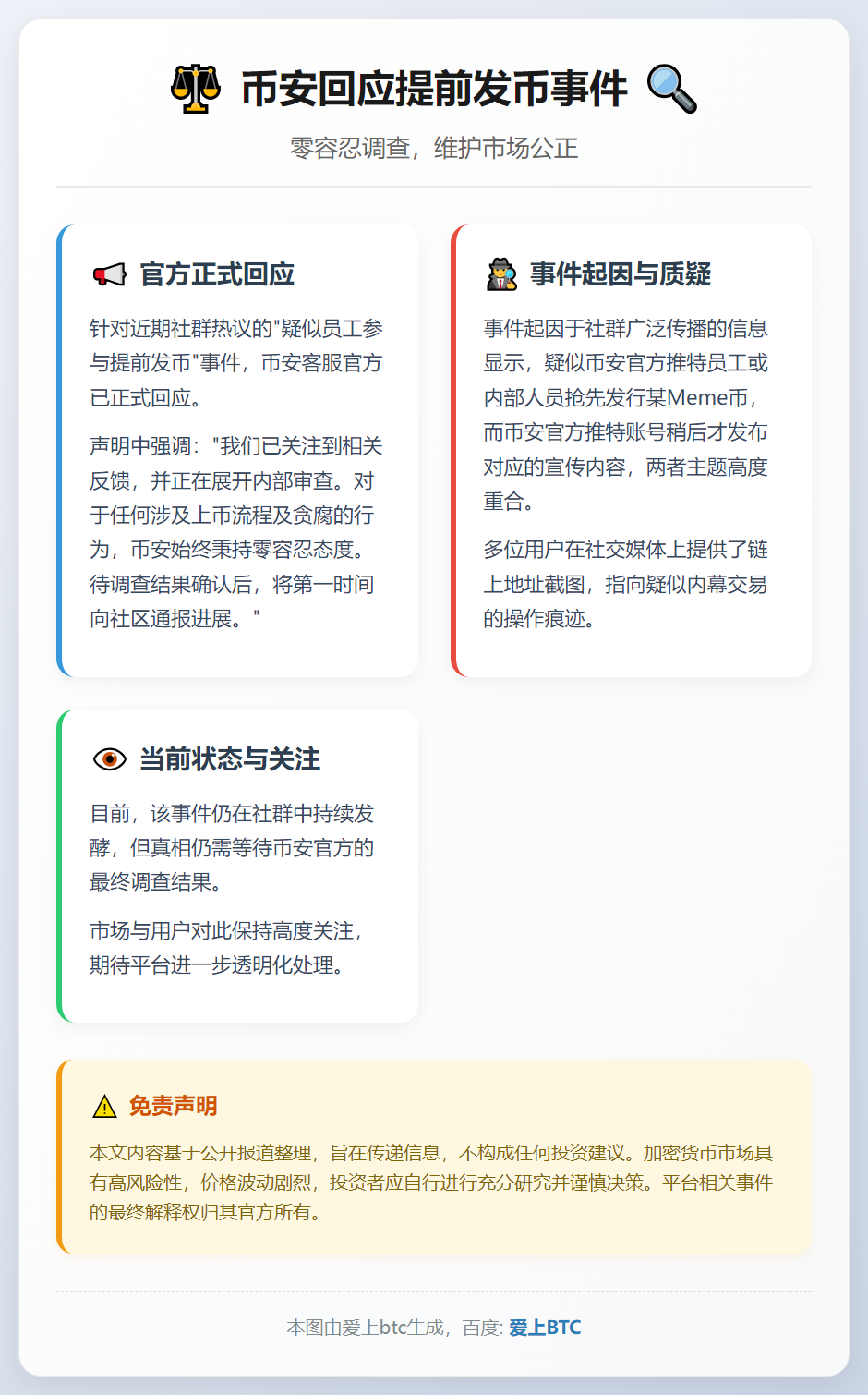 币安回应提前发币事件：零容忍调查