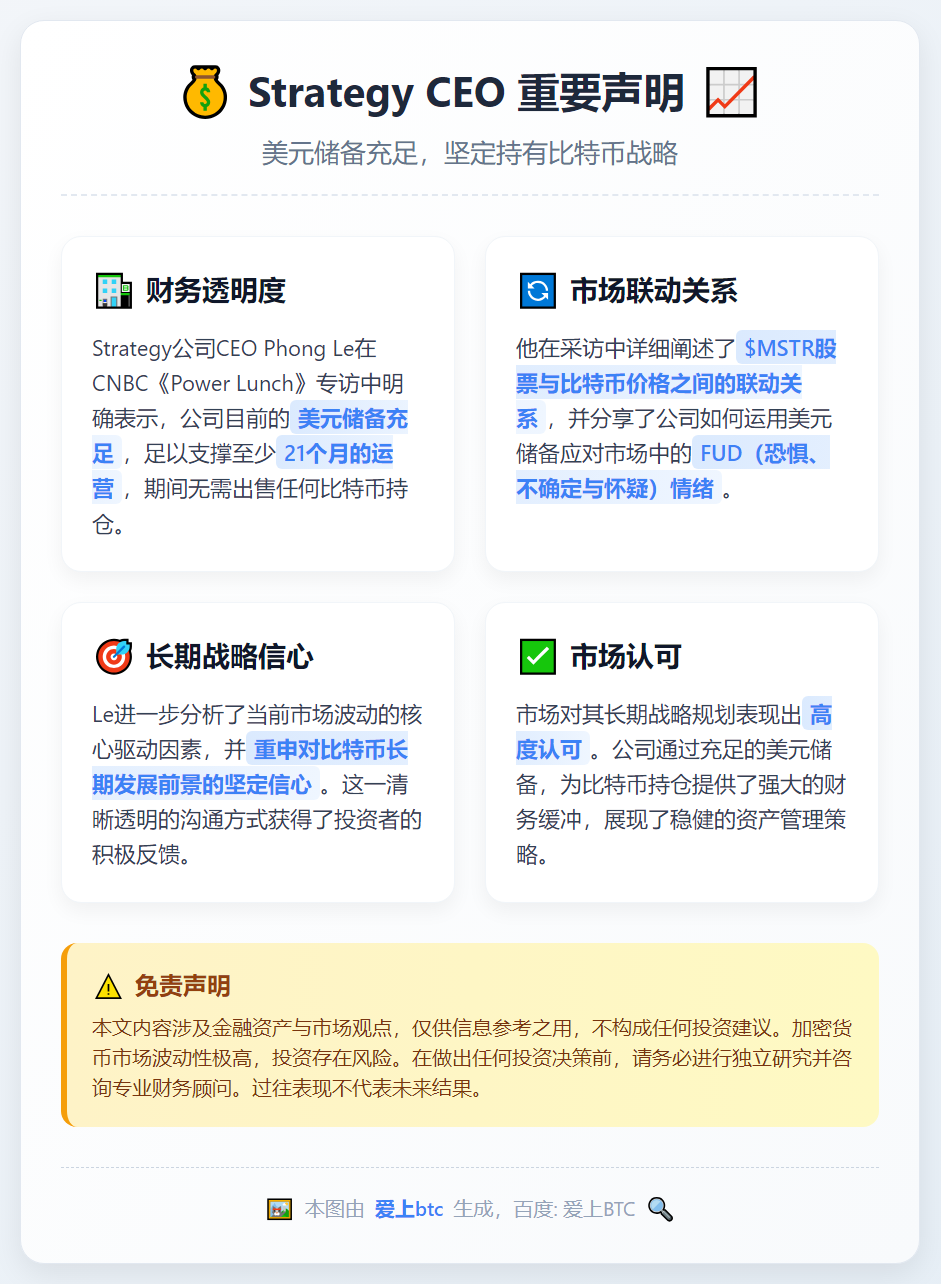 CEO：美元储备可支撑21个月不售比特币