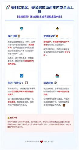 美SEC主席：美金融市场两年内或全面上链