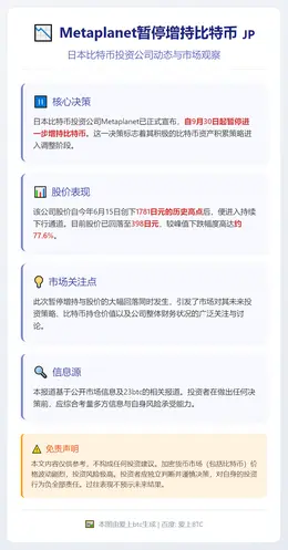 Metaplanet暂停增持比特币