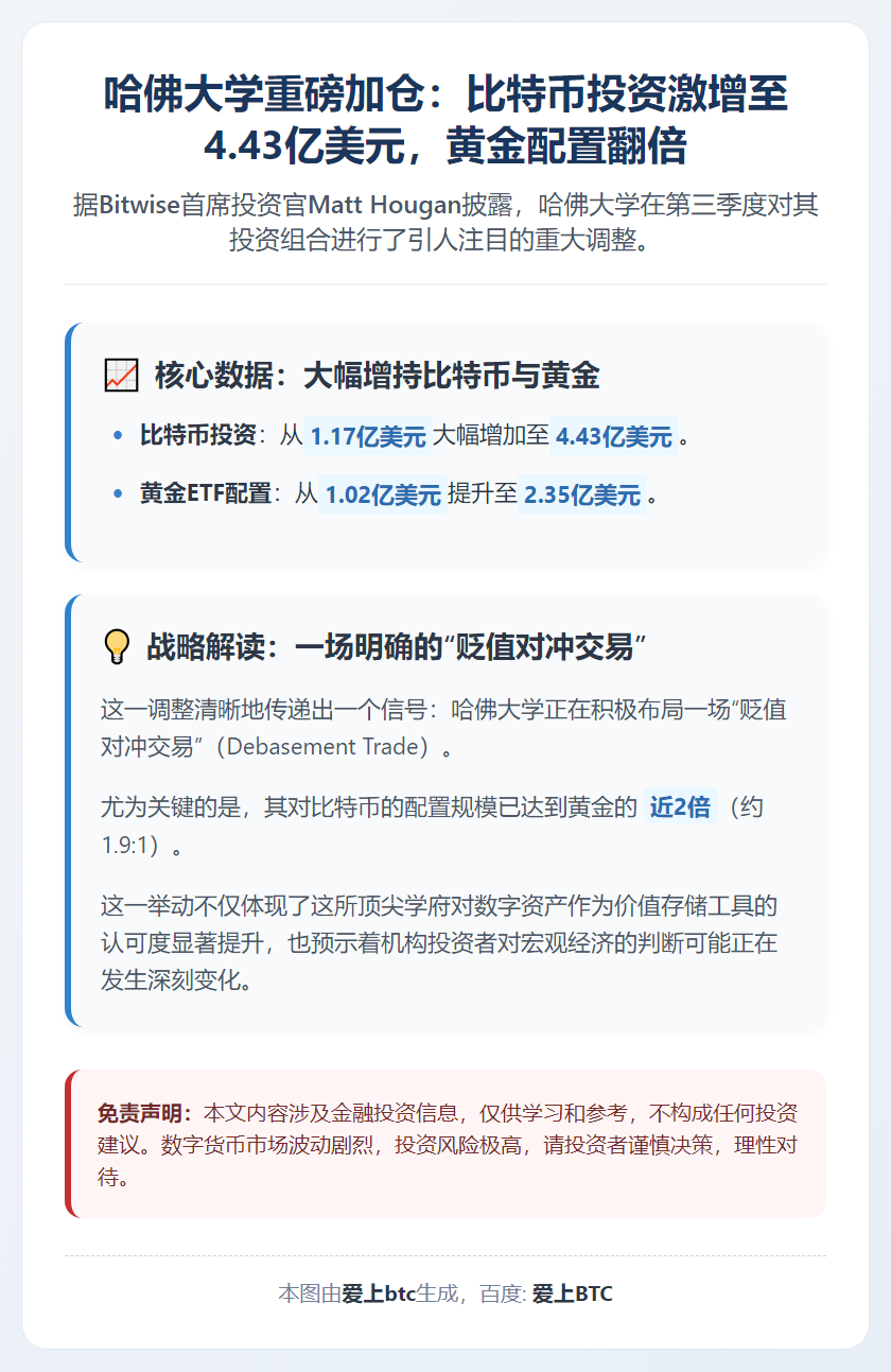哈佛增持比特币至4.43亿美元
