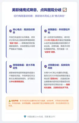 美联储鹰式降息，点阵图现分歧