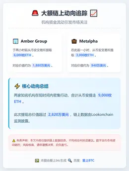 Amber Group与Metalpha从币安提取9000枚