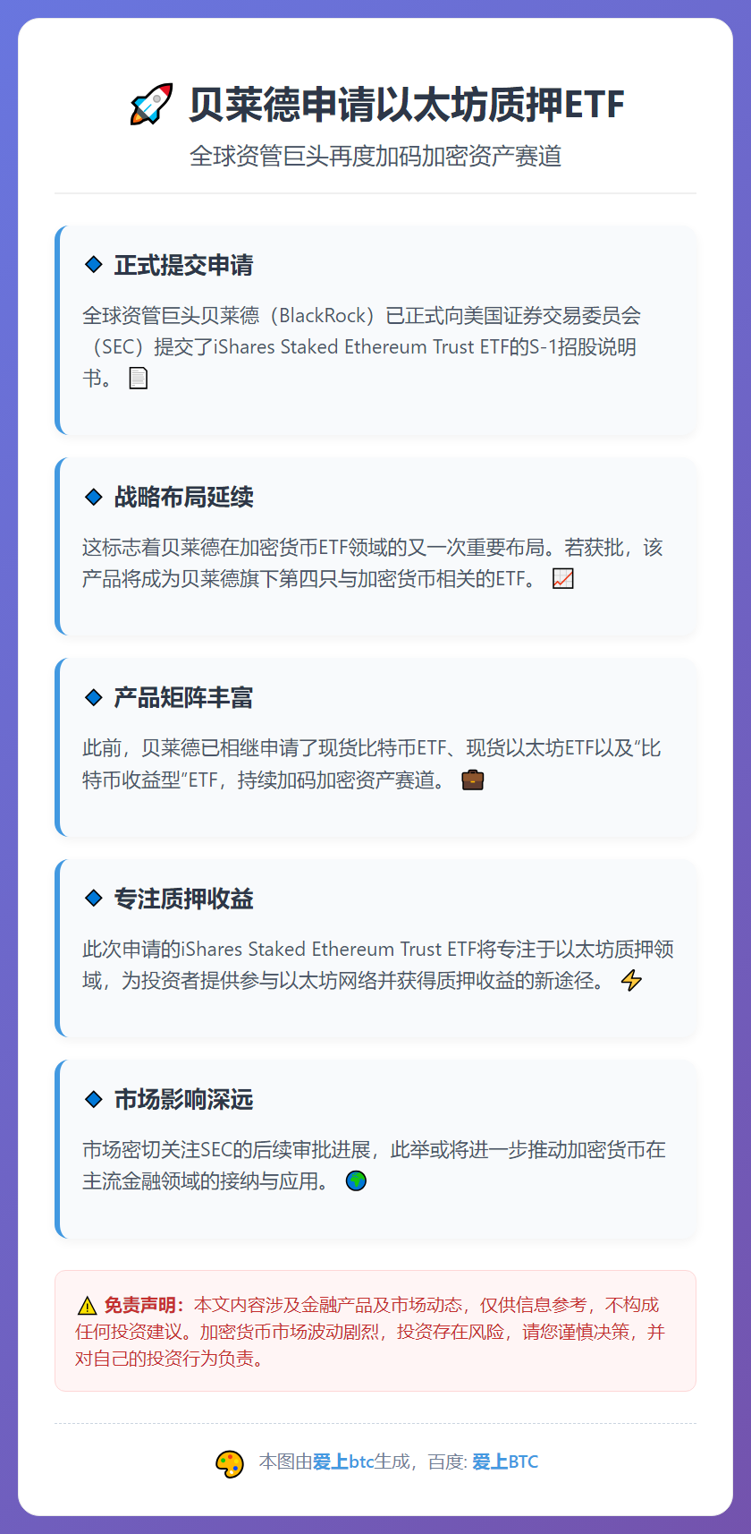 贝莱德申请以太坊质押ETF