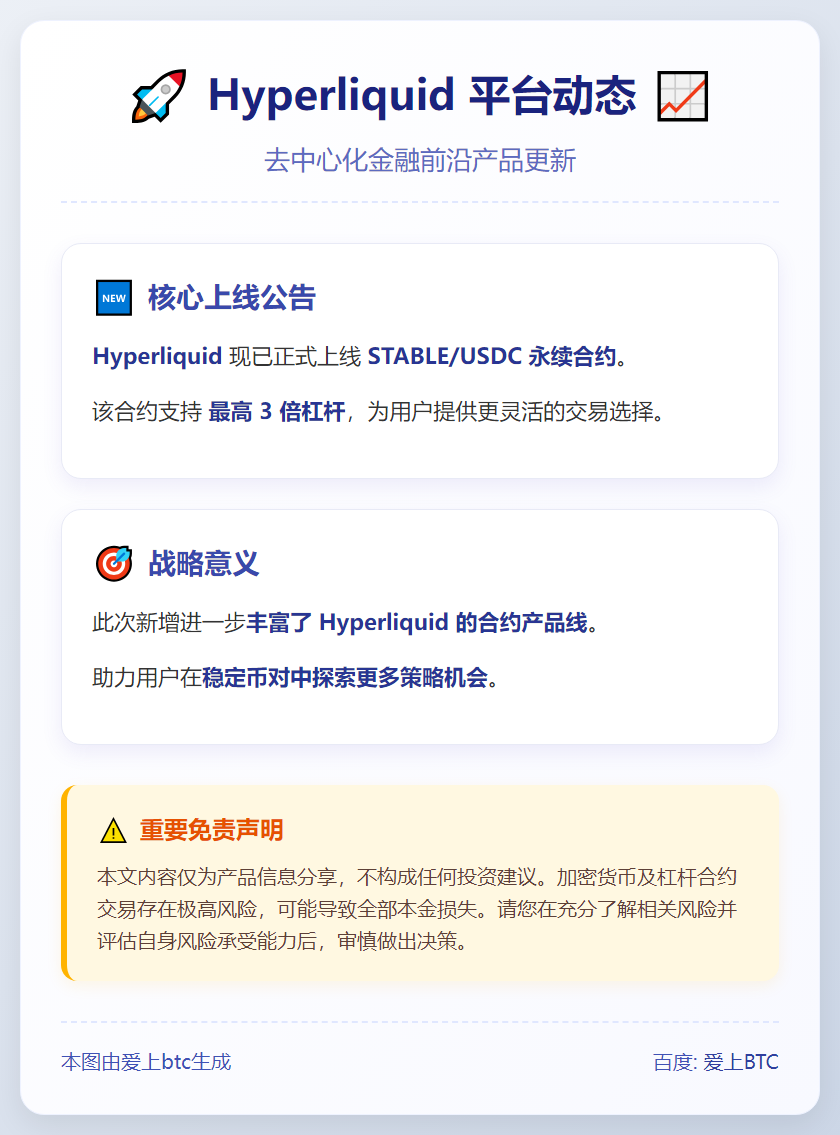 Hyperliquid上线STABLE永续合约