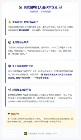 美联储热门人选：数据依赖，不预判路径