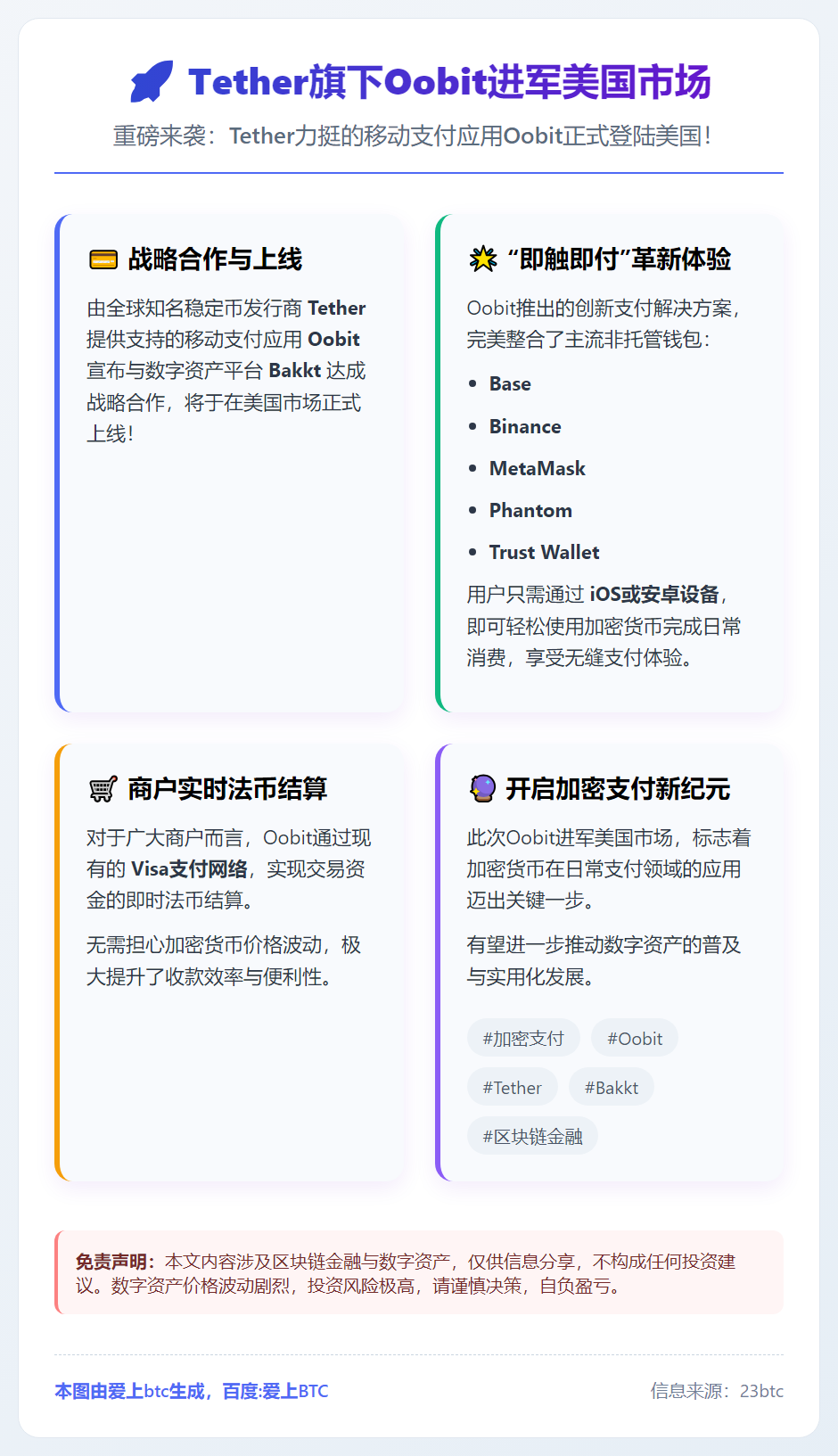 Tether旗下Oobit进军美国市场