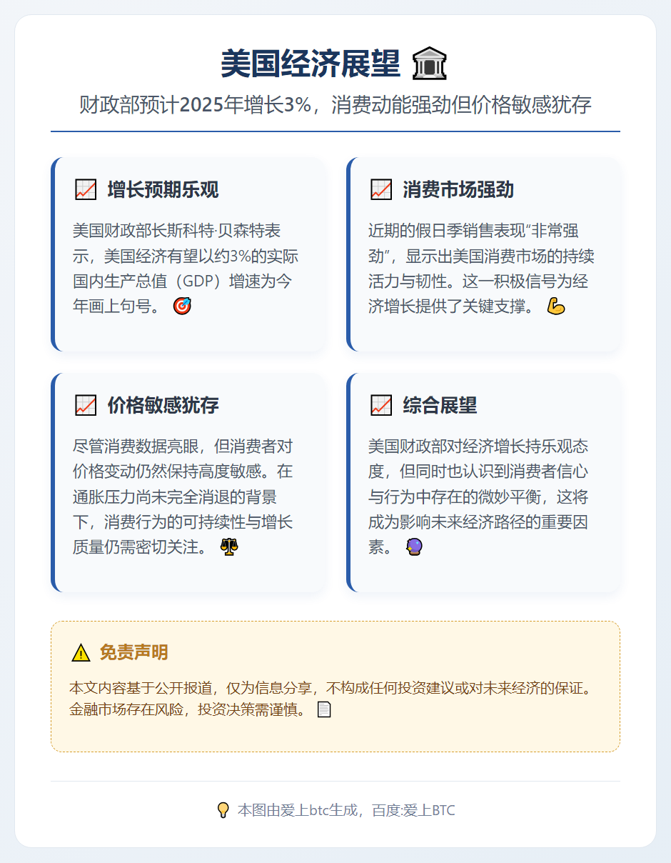 美财政部：2025年经济料增3%