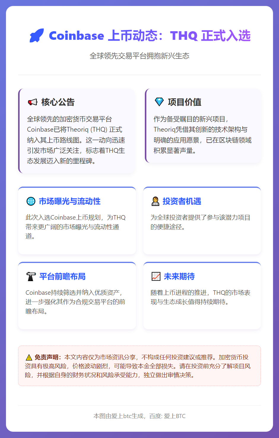 Coinbase将上架THQ