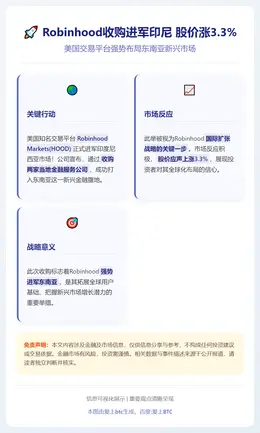 Robinhood收购进军印尼 股价涨3.3%