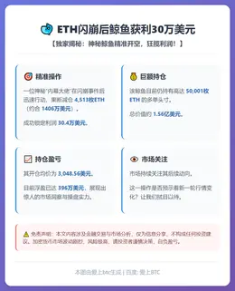 ETH闪崩后鲸鱼获利30万美元