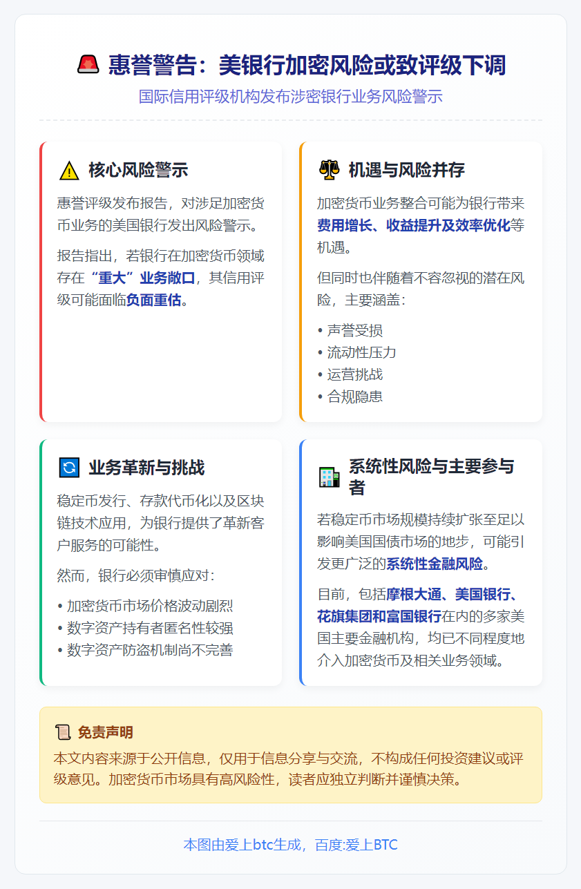 惠誉警告：美银行加密风险或致评级下调