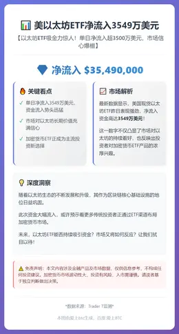 美以太坊ETF净流入3549万美元