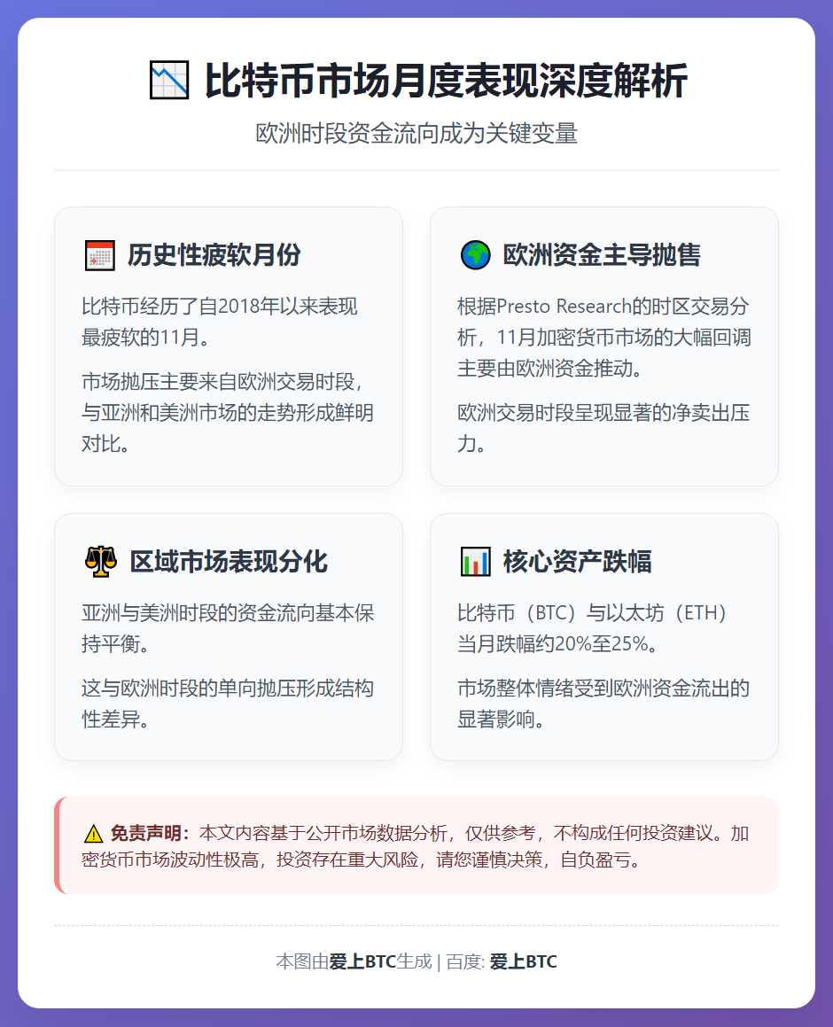 比特币11月创2018年来最差表现，欧洲时段抛压显著