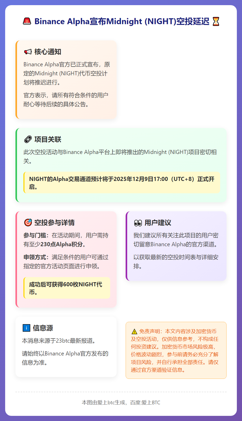 Binance Alpha延迟Midnight空投