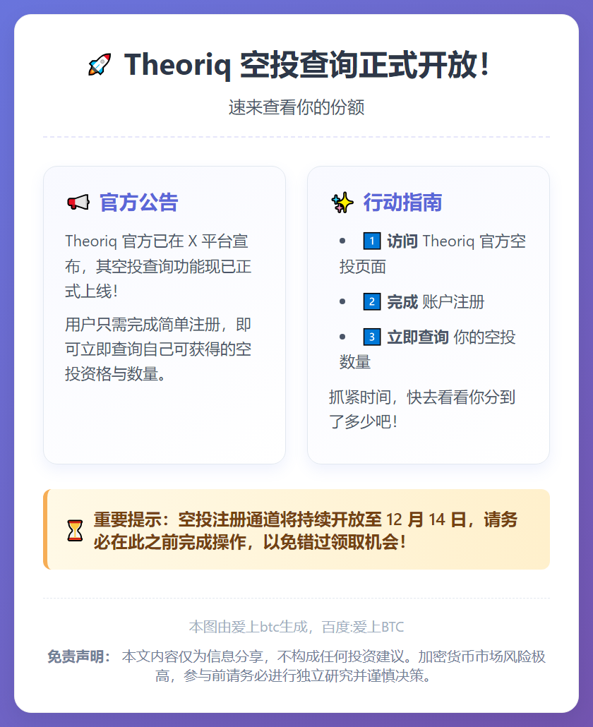 Theoriq空投查询上线