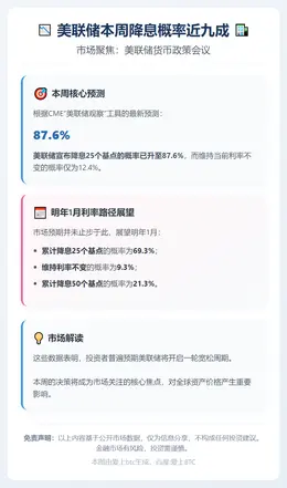 美联储本周降息概率近九成