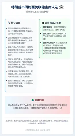 特朗普本周终面美联储主席人选
