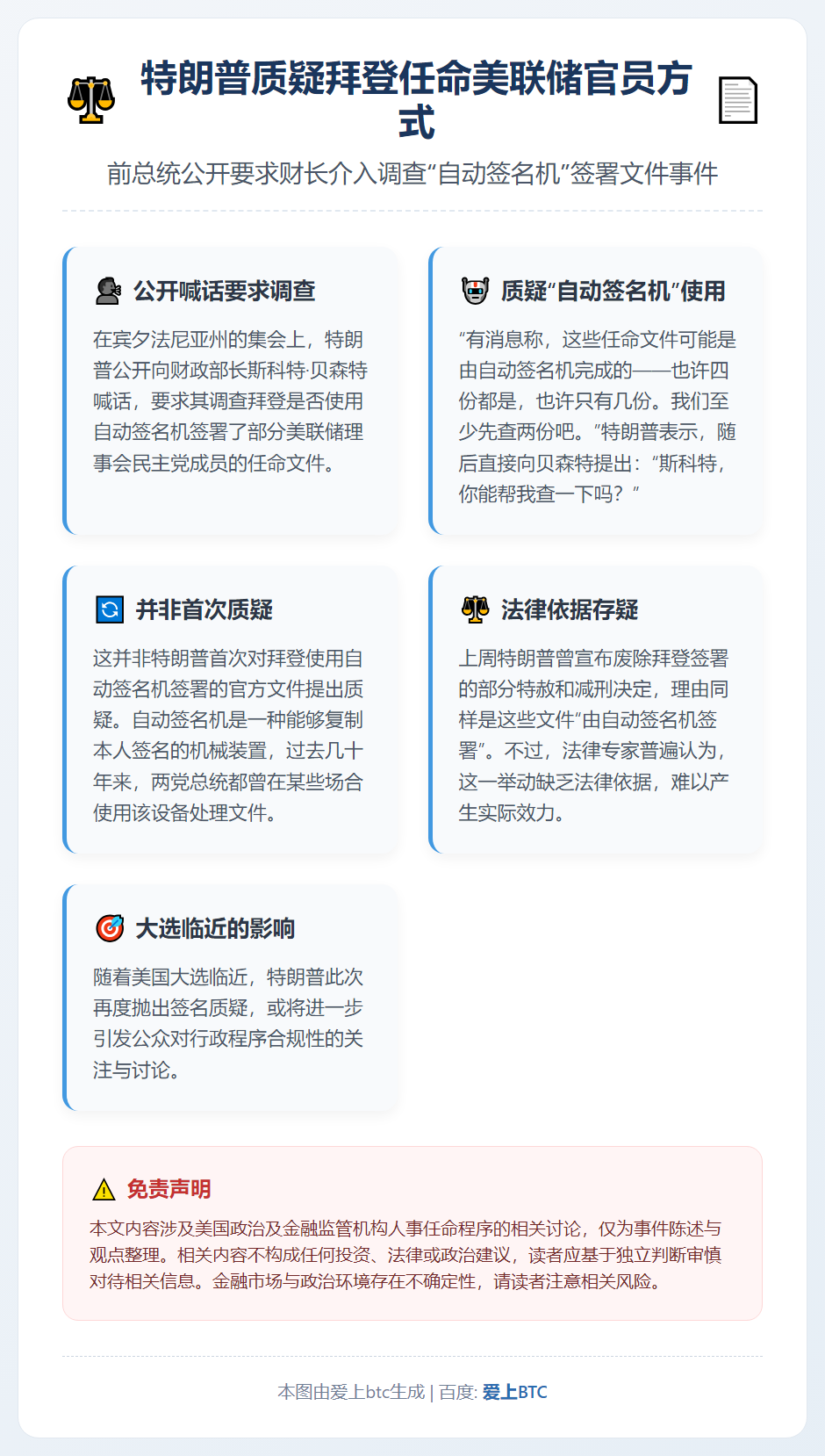 特朗普质疑拜登任命美联储官员方式