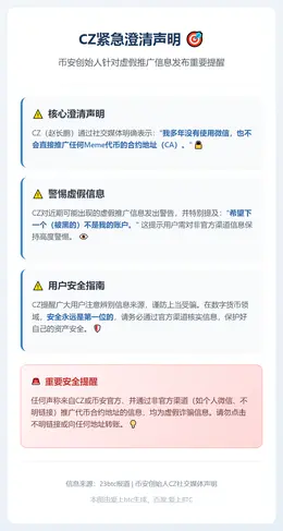 CZ澄清：未推广任何Meme代币