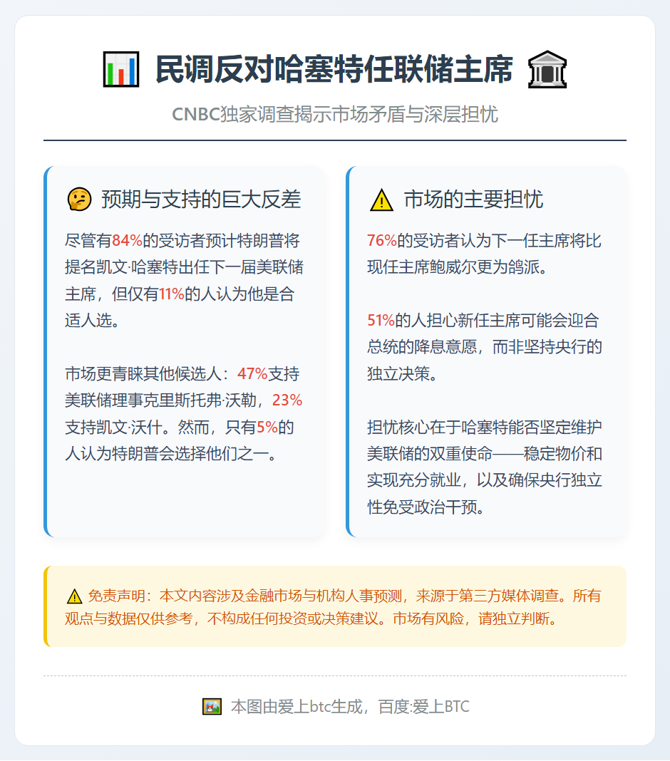 民调反对哈塞特任联储主席