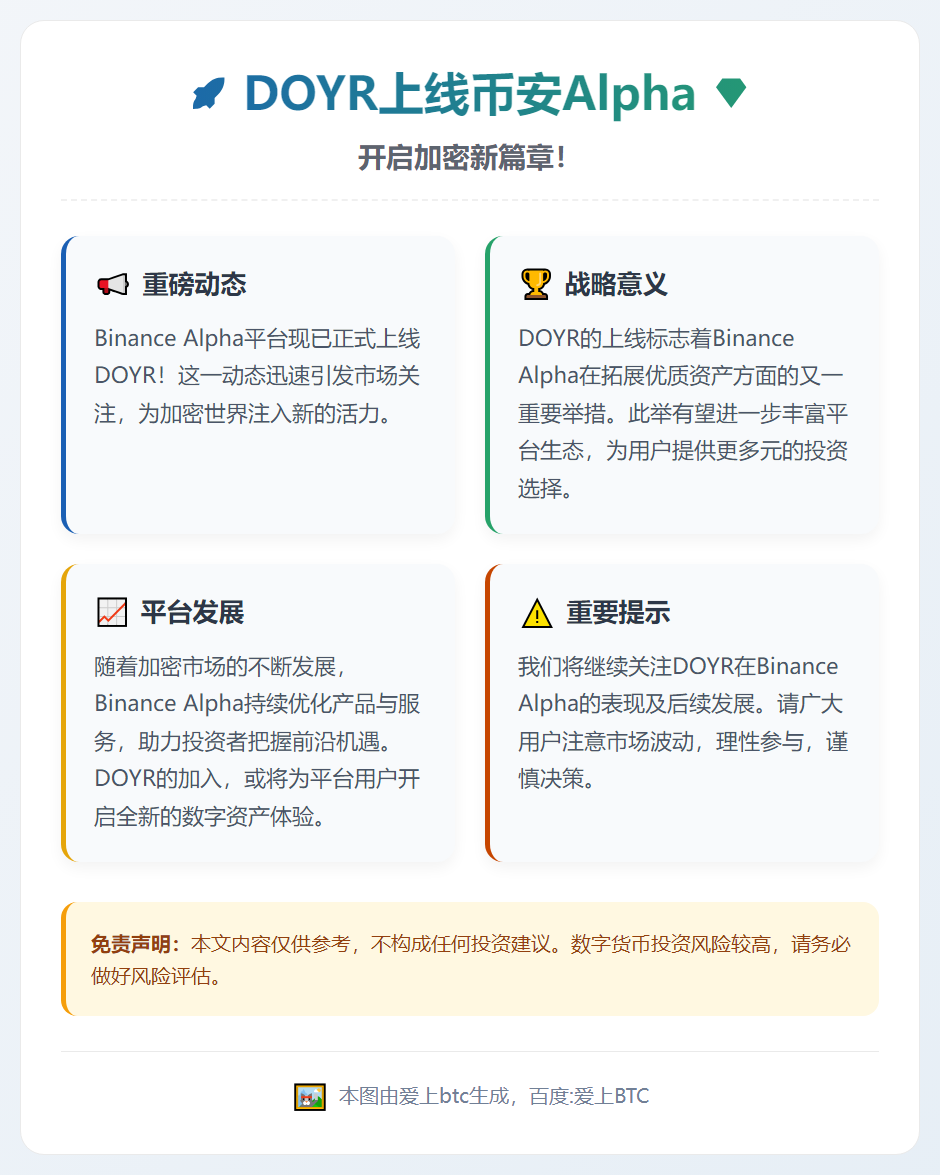 DOYR上线币安Alpha