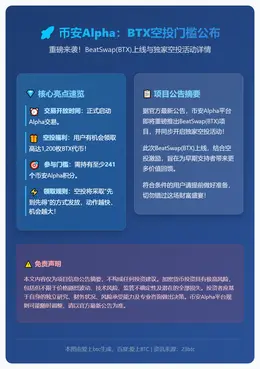 币安：BTX空投门槛241分