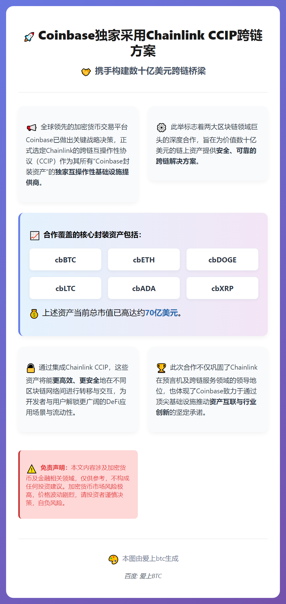 Coinbase独家采用Chainlink CCIP跨链方案