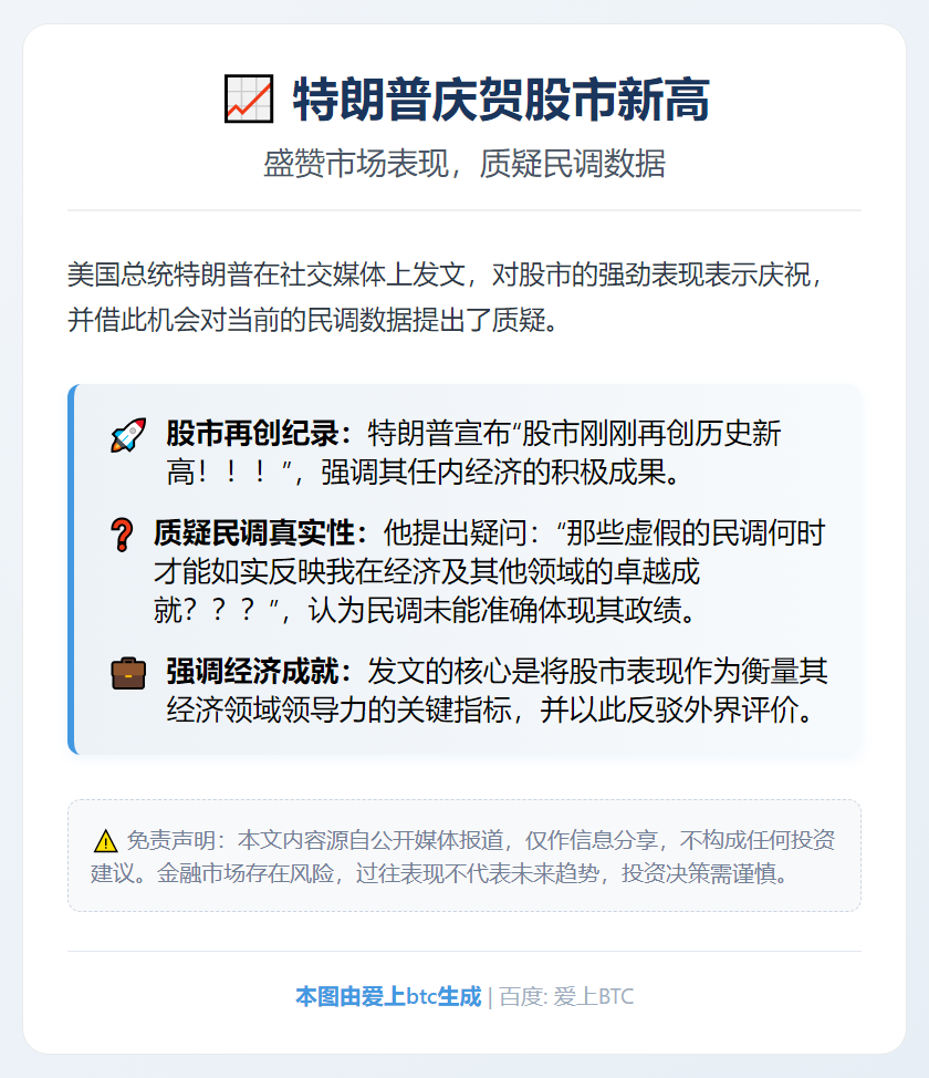 特朗普庆贺股市新高