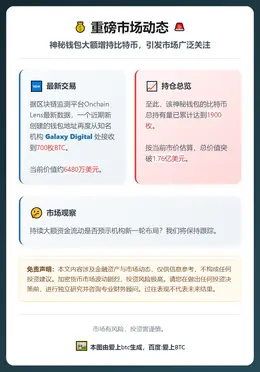 新钱包再收700枚BTC，价值6480万美元