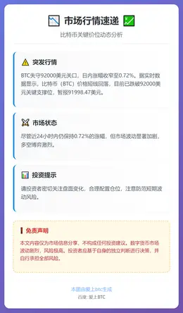 BTC跌破9.2万美元