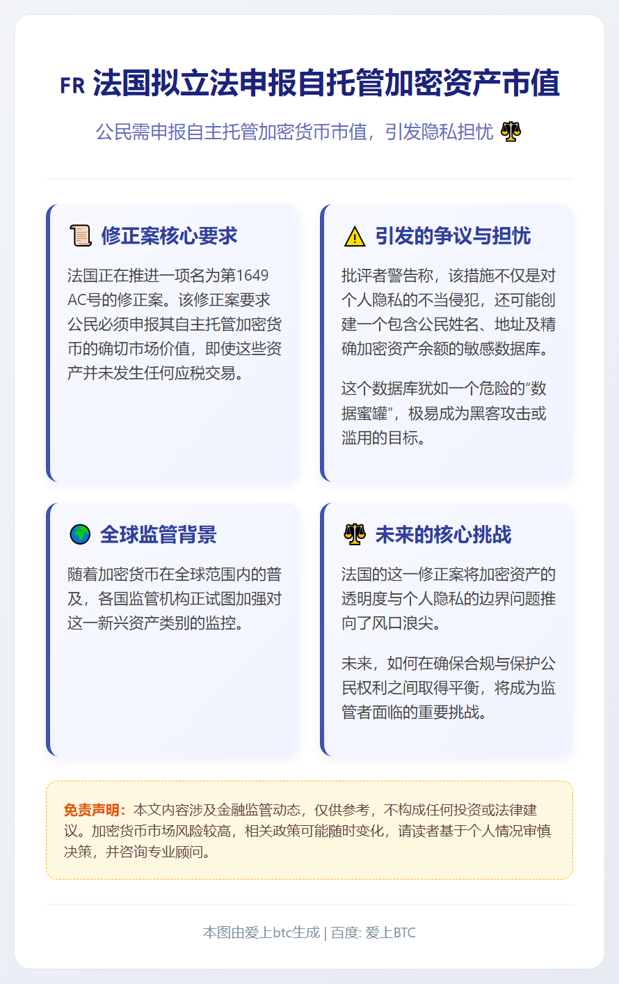 法国拟立法申报自托管加密资产市值
