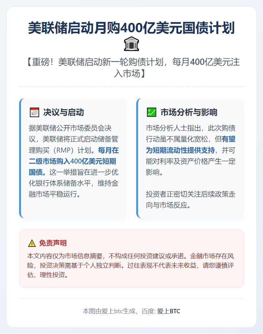 美联储启动月购400亿美元国债计划