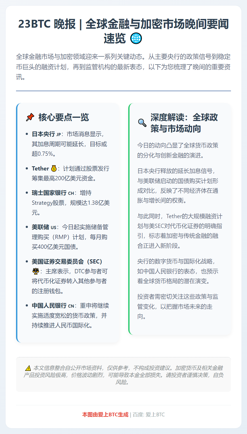 23btc晚报 | 12月12日晚间要闻速览
