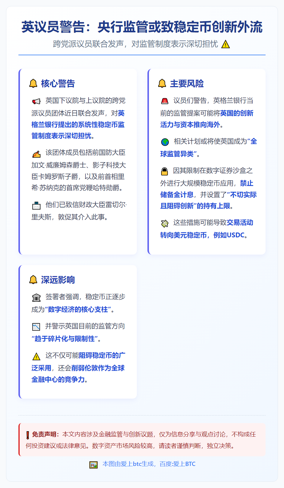 英议员警告：央行监管或致稳定币创新外流