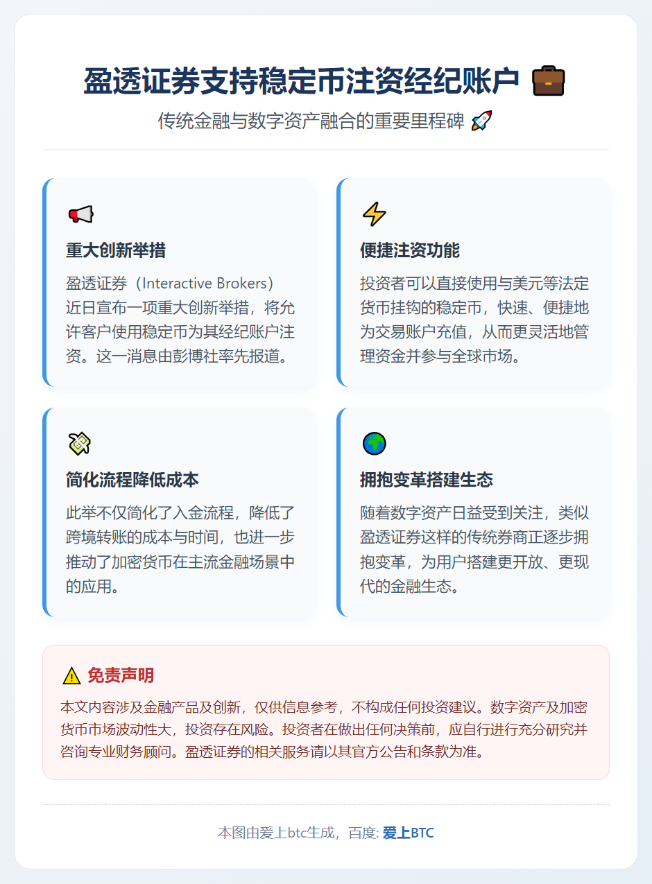 盈透证券支持稳定币注资经纪账户