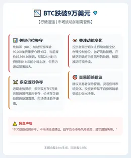 BTC跌破9万美元