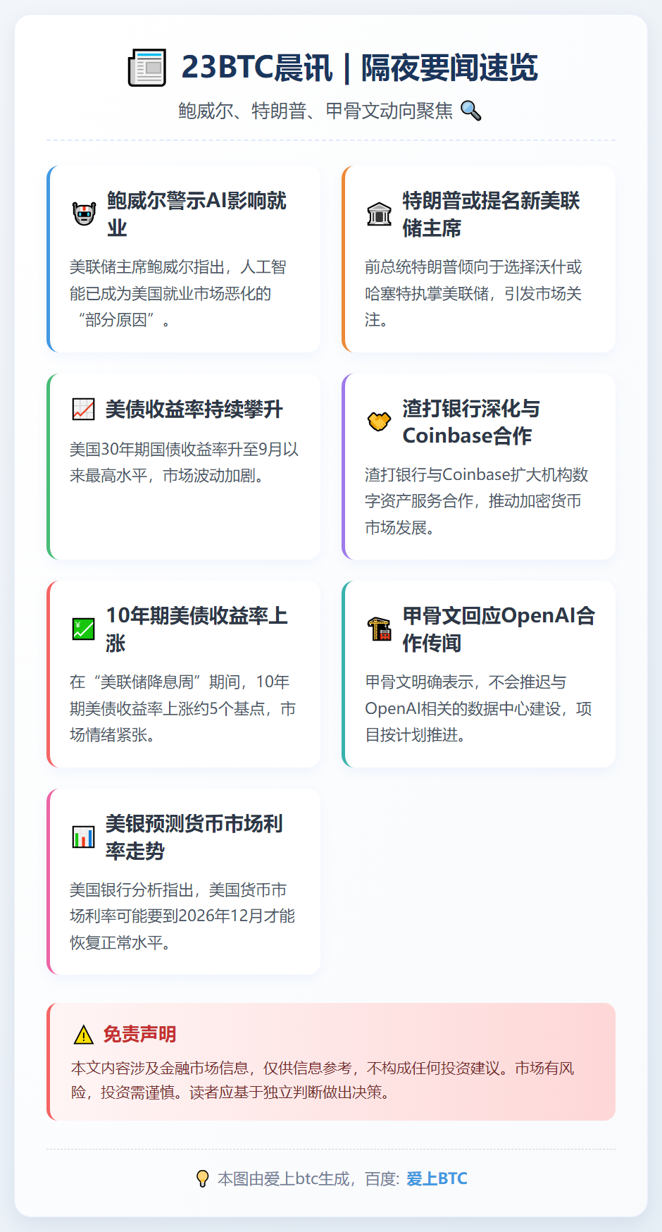 23btc晨讯 | 12月13日隔夜要闻速览