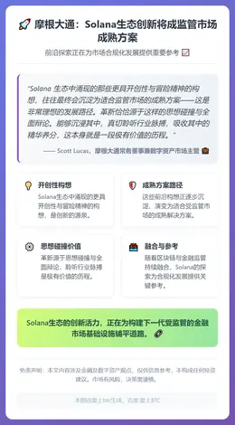摩根大通：Solana生态创新将成监管市场成熟方案