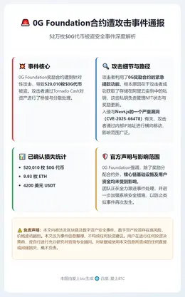 0G Foundation合约遭攻击，52万枚$0G被盗